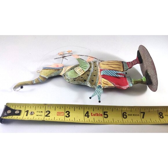 Vintage-Inspired Handpainted Metal Jester Holding Star Wand Figurine - Picture 9 of 10